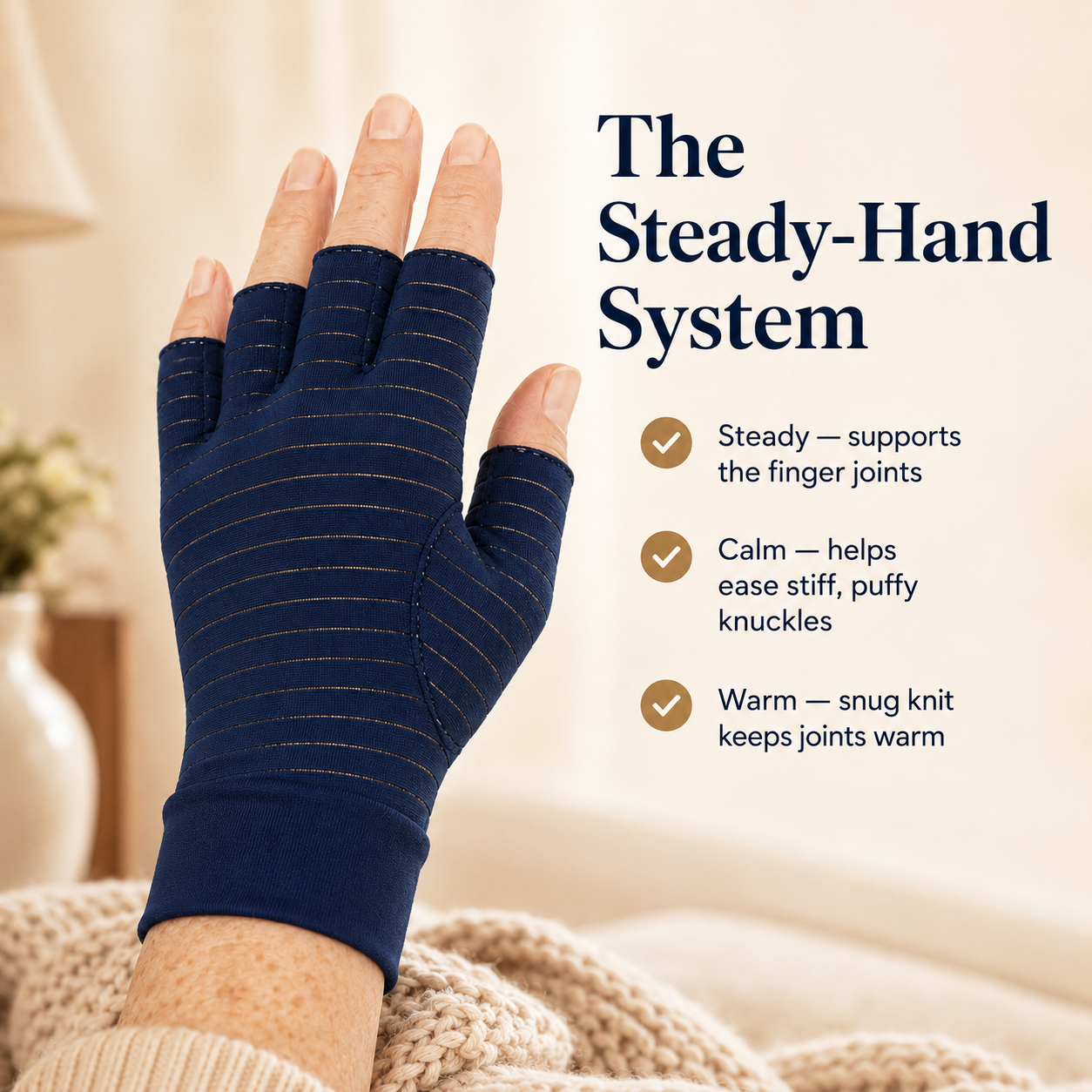 Cuprum Open-Finger Compression Gloves