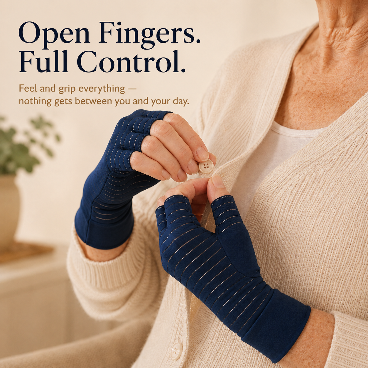 Cuprum Open-Finger Compression Gloves