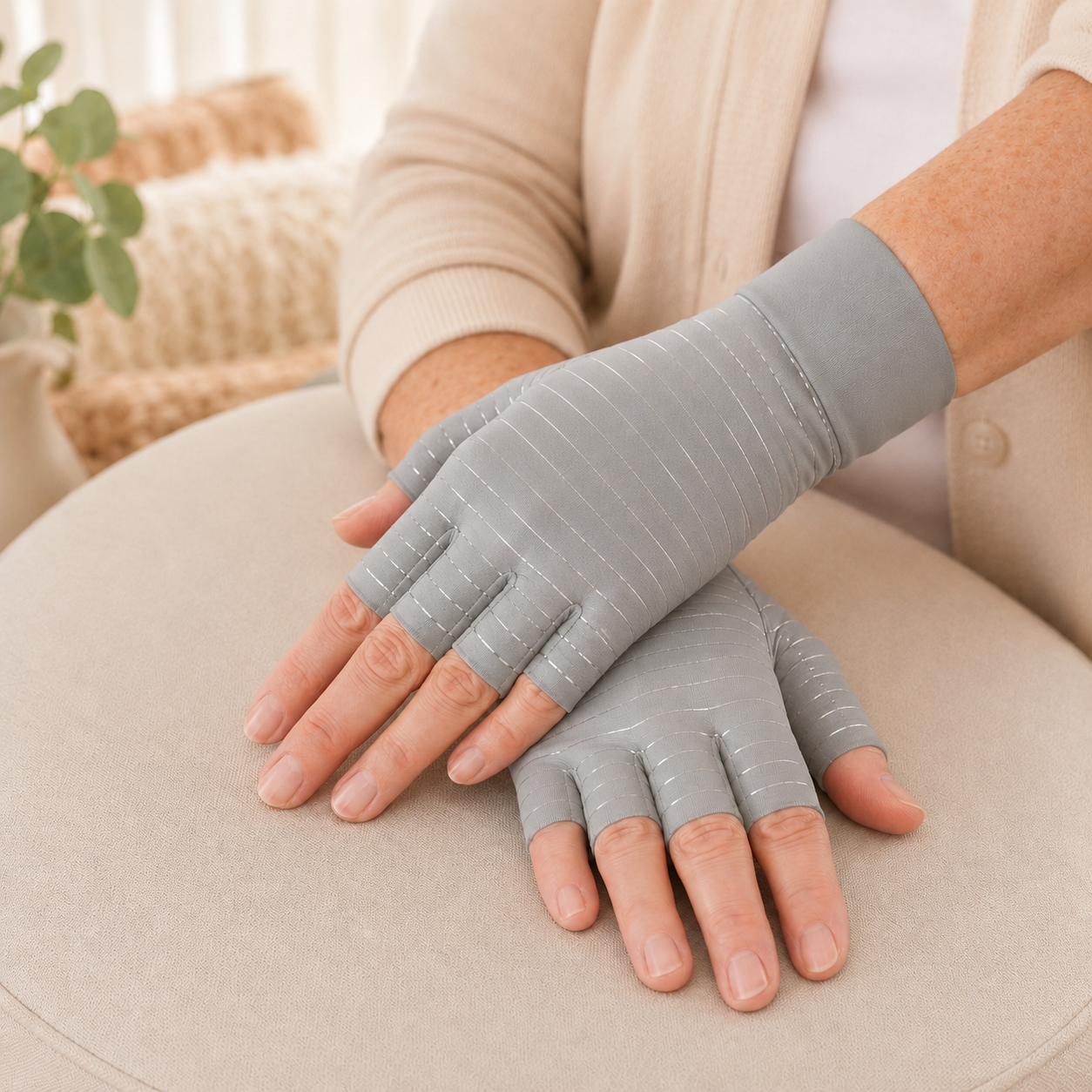 Cuprum Open-Finger Compression Gloves